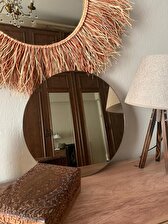 Hug Bronz Yuvarlak Ayna Dekoratif Dresuar, Salon, Oturma Odası, Çocuk Odası, Banyo, Ofis Ayna 42 cm