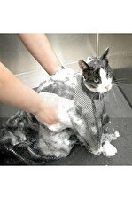 Kedi Köpek Yıkama Tırnak Kesme Filesi Torbası Evcil Hayvan Bakım Filesi (siyah)