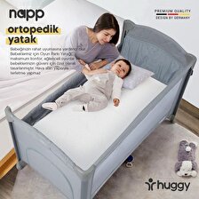 Huggy Napp 8 In 1 Anne Yani Park Yatak Oyun Parkı Gri(Yatak Hediyeli)