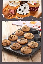 Muffin Kalıbı 12'li Kek Pasta Kurabiye Cupcake Lüx Muffin Kalıbı Kek Çörek Fırın Kapsülü Tepsisi