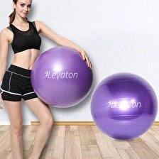 Leyaton Mor 65 cm Pilates Topu Büyük Boy Kalın Yoga Pilates Top