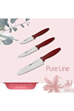 Pirge Pure Line 48010 Şef Bıçağı Seti 3'lü Kırmızı 