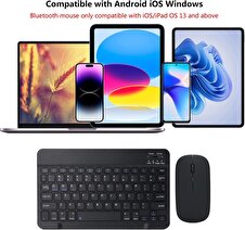 Valkyrie Bluetooth Ios Ipad Android Windows Uyumlu Klavye Mouse Seti - Sessiz - Şarjlı - Combo - Ultra İnce - Türkçe - Kablosuz Siyah