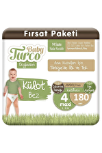 Baby Turco Doğadan 4 Numara Maxi 180'li Külot Bez