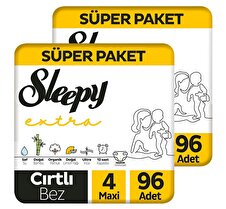 Sleepy Extra Avantajlı Bebek Bezi 4 Numara Maxi 96 Lı X 2'li