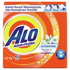 Alo Aqua Pudra Kar Çiçeği Parfümlü Beyazlar ve Renkliler İçin Toz Çamaşır Deterjanı 1.5 kg 10 Yıkama