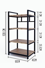 Morpanya Kitchen Metal Mutfak Rafı Malzeme Dolabı 4 Raflı Mikrodalga Fırın Rafı Çok Amaçlı Dolap Raf