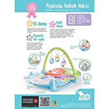Ninibaby Piyanolu Oyun Halısı Bebek Halısı Mavi