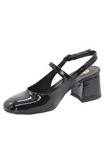Bluefeet Mf301 Siyah Üstten Bantlı Kadın Topuklu Ayakkabı