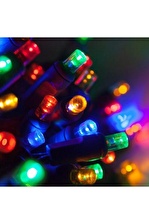 Rengarenk Yılbaşı Çam Ağacı Işığı 5 Metre Fişli Led Rgb Lambaları Işık Butonlu