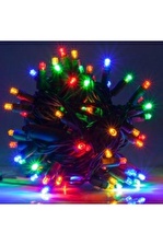 Rengarenk Yılbaşı Çam Ağacı Işığı 5 Metre Fişli Led Rgb Lambaları Işık Butonlu