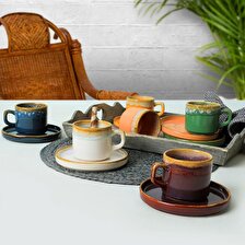Keramika Shizen Stackable Çay Takımı 12 Parça 6 Kişilik