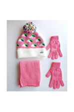 Kitti 4-8 Yaş Çocuk Üçlü Takım Kız Renkli Ponpon P