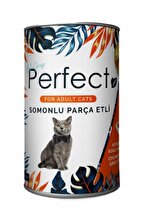 Perfect Somon Balık Eti Parçacıklı Yetişkin Kedi Konservesi 400 Gr