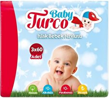 Baby Turco Alkolsüz 3 x 60 Yaprak 3 Paket Islak Mendil