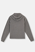 Antrasit Kapüşonlu Sweatshirt