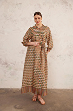 4024111 Desenli Tunik Elbise