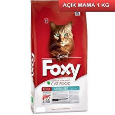 Foxy 32/10 Sterilised Tavuk Etli Kısırlaştırılmış Kedi Maması 1 Kg AÇIK