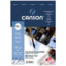 Canson Mix Media Spiralli Çizim Defteri 200g A5 20 Yaprak