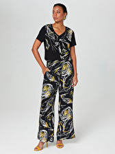 Çizgi Desen Wıdeleg Rayon Pantolon 65380