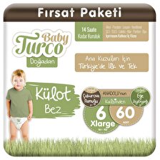 Baby Turco Doğadan Külot Bez 6 Numara Xlarge 60'lı