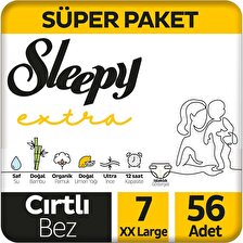 Sleepy Extra Avantajlı Bebek Bezi 7 Numara Xx Large 56 Lı