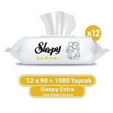 Sleepy Extra Islak Bebek Havlusu 12x90 (1080 Yaprak)