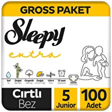 Sleepy Extra Günlük Aktivite Gross Paket Bebek Bezi 5 Numara Junior 100 Adet
