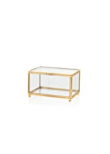 The Mia Brass Kapaklı Kutu 15x10x7 cm