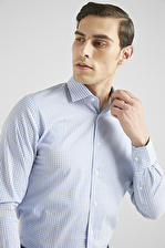 Ds Damat Slim Fit Mavi Baskili Gömlek 7HF02T606100D