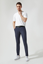 Twn Slim Fit Indigo Armürlü Kumas Pantolon 5EF03OTLT345M