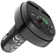 Araba ve Araç Fm Transmitter Bluetooth Bağlantısı ile Telefon Çağrı Yanıtlama Müzik ve Mp3 Bağlantısı Telefon Tablet GPS Çift Usb Çakmaklık Şarj Cihazı C26