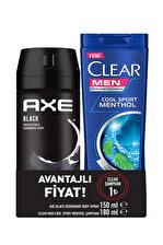 Axe Black Pudrasız Ter Önleyici Leke Yapmayan Erkek Sprey Deodorant 150 ml + Clear Şampuan 180 ml