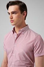 Ds Damat Slim Fit Bordo Ekoseli Gömlek 8HC02ORT08265