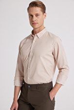 Ds Damat Slim Fit Kahverengi Çizgili Gömlek 6HC02ORT10265