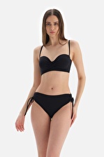 Siyah Straplez Kaplı Bikini Üst
