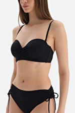 Siyah Straplez Kaplı Bikini Üst