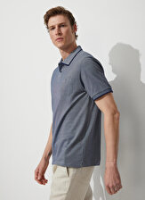 Altınyıldız Classics Lacivert - Beyaz Erkek Polo T-Shirt 4A9000000004
