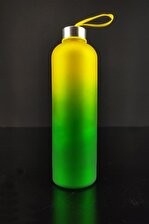 Digithome H2O Çift Renkli Motivasyon Cam Matara Su Şişesi 1000 Cc Sarı - H2O87184 - HYT C1-1-18