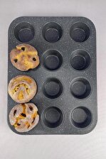 Digithome 12 Bölmeli Yanmaz Yapışmaz Muffin & Cupcake Kalıbı – THN69005 C1-1-18