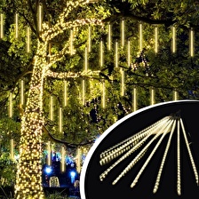 BUFFER® 10 Adet İç ve Dış Mekan İçin Uyumlu Gün Işığı Renkli Akan Meteor Led