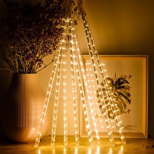 BUFFER® 10 Adet İç ve Dış Mekan İçin Uyumlu Gün Işığı Renkli Akan Meteor Led