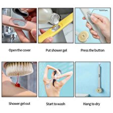BUFFER®  Duş Jeli Hazneli Uzun Saplı Banyo Sırt Fırçası