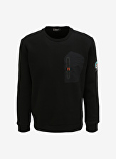 People By Fabrika Bisiklet Yaka Düz Siyah Erkek Sweatshırt SPBF3WM-SWT5004