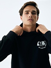 Ltb Logolu Kapüşonlu Siyah Sweatshırt