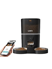 Wero 480P Ayarlanabilir Kamera, 6 Lt, WiFi Kontrol Kedi / Köpek Besleyici, Çift Paslanmaz Kase Siyah