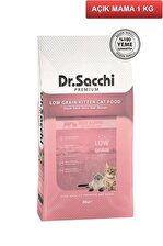 Dr.Sacchi Premium Az Tahıllı Biftek Kuzu Yavru Kedi Maması 1 Kg AÇIK