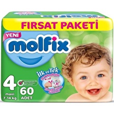 Molfix Bebek Bezi 4 Beden Maxi Dev Ekonomik Paket 60'lı