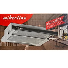MİKROLİNE EG-2  SÜRGÜLÜ ÇİFT FİLTRE VE  MOTOR AYDINLATMALI BEYAZ ASPİRATÖR 500M3 EMİŞ GÜCÜ