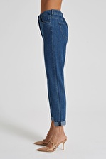 Gwen Koyu Mavi Normal Bel Beli Lastikli Regular Tapered Jean Pantolon C 4667-008
